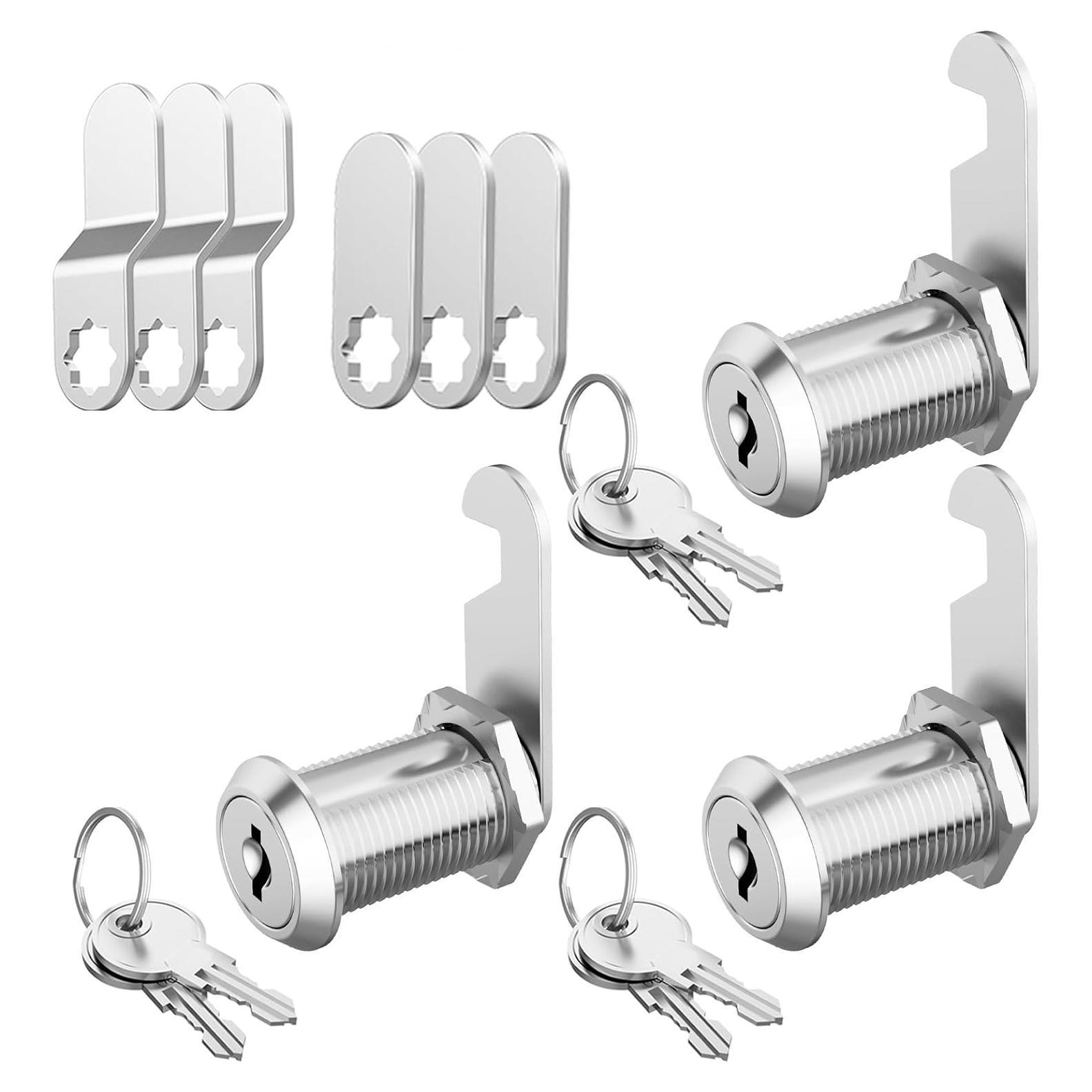 Cerraduras de Gabinete Jayseon 3 Pcs 1-1/8" (2.86 cm) con Llaves