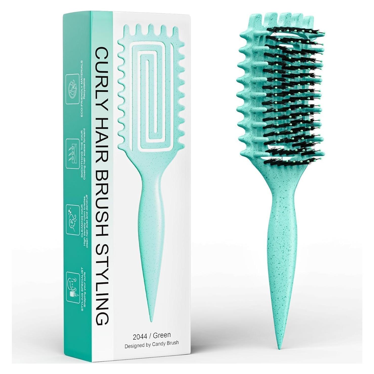 Cepillo Definidor de Rizos ABOYOY Verde 26.5x7.5cm 77g