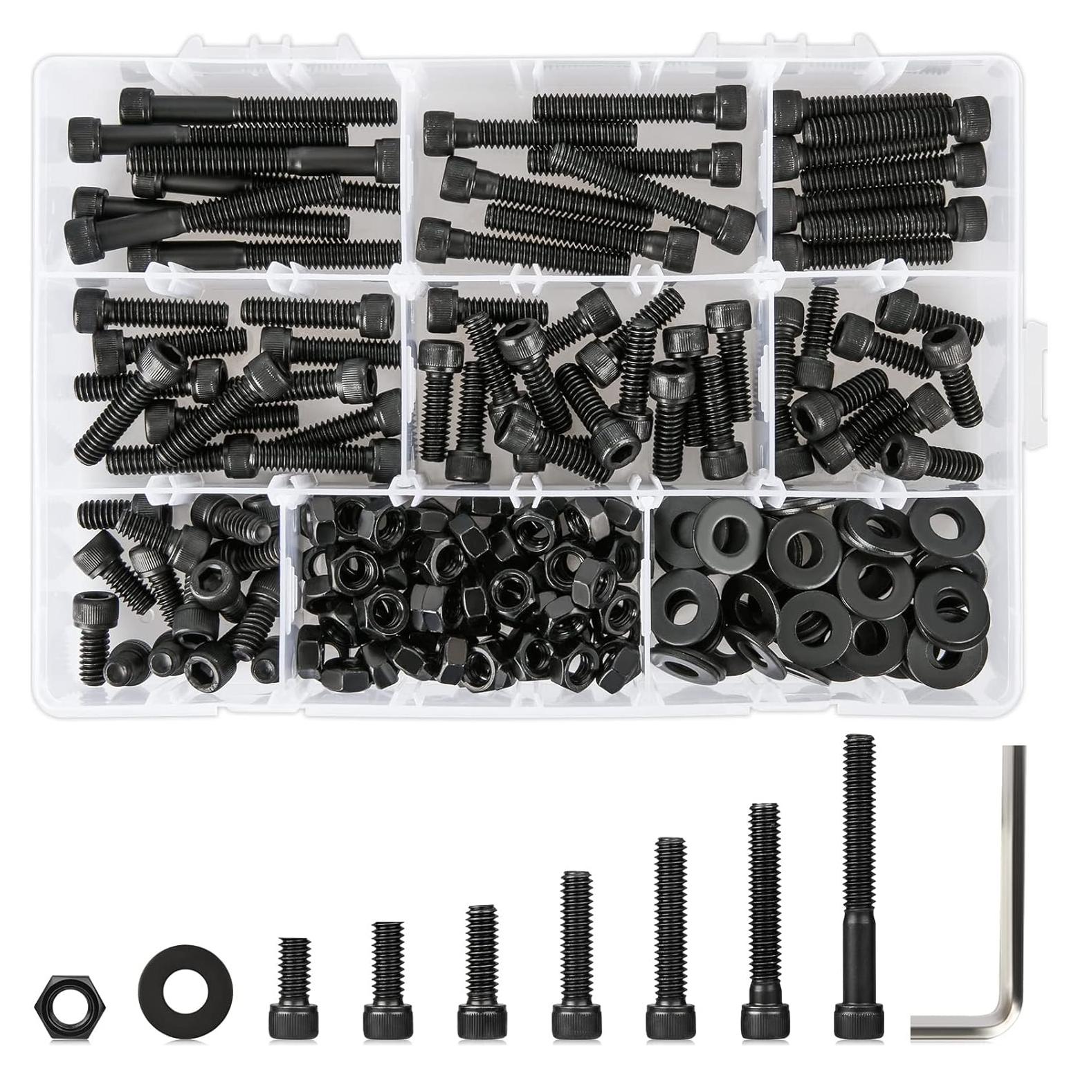 Kit de Tornillos Hexagonales K Kwokker 1/4-20 Acero 220Pcs