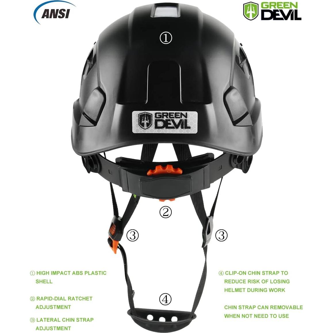Casco de Seguridad GREEN DEVIL Mervex Vent Ajustable Negro