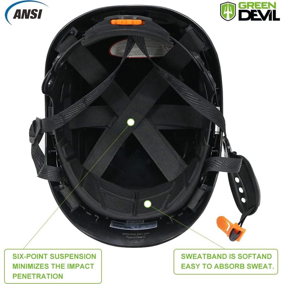 Casco de Seguridad GREEN DEVIL Mervex Vent Ajustable Negro