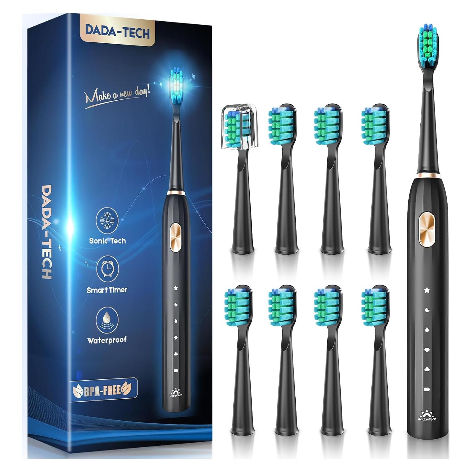 Cepillo de Dientes Eléctrico DADA-TECH DT-22 Negro, 9 Cabezas, 5 Modos