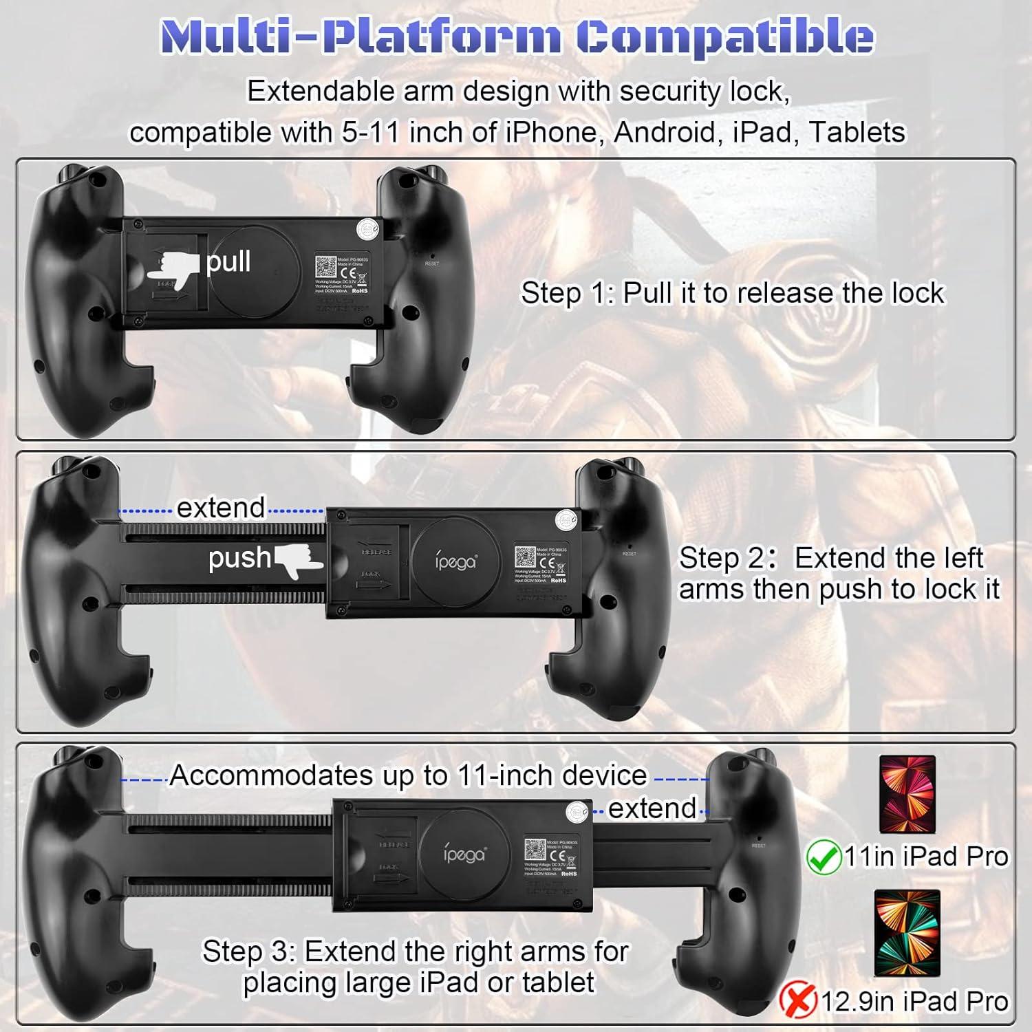 Controlador Inalámbrico Megadream para iPad y Android - 28cm