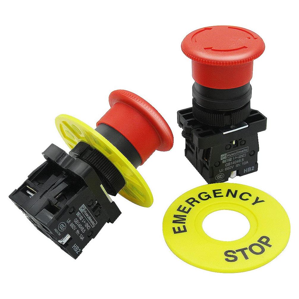 Interruptor de Parada de Emergencia mxuteuk 1NC 1NO 10A 600V