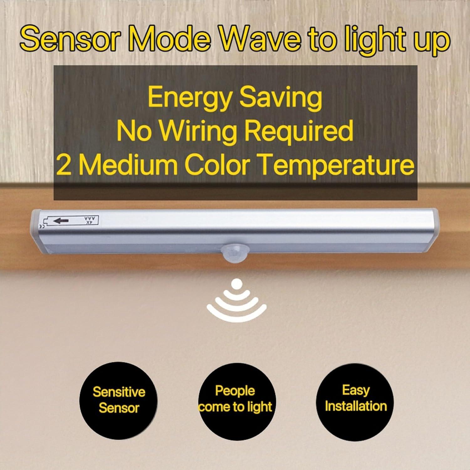 Luz LED de Paso con Sensor AUTIDEFY, 2 Pzas, Blanco Cálido