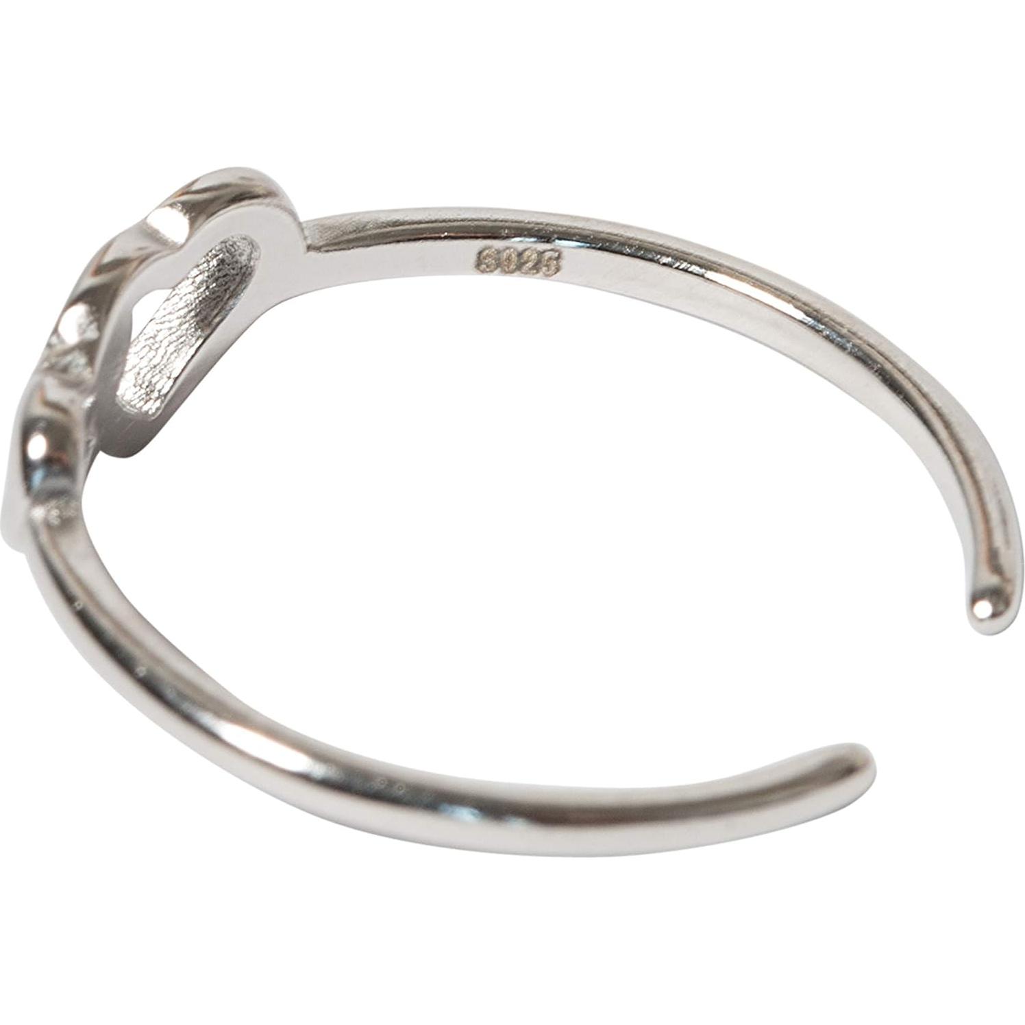 Anillo Abierto Ajustable de Plata Sólida 925 - Set de 4 Diseños