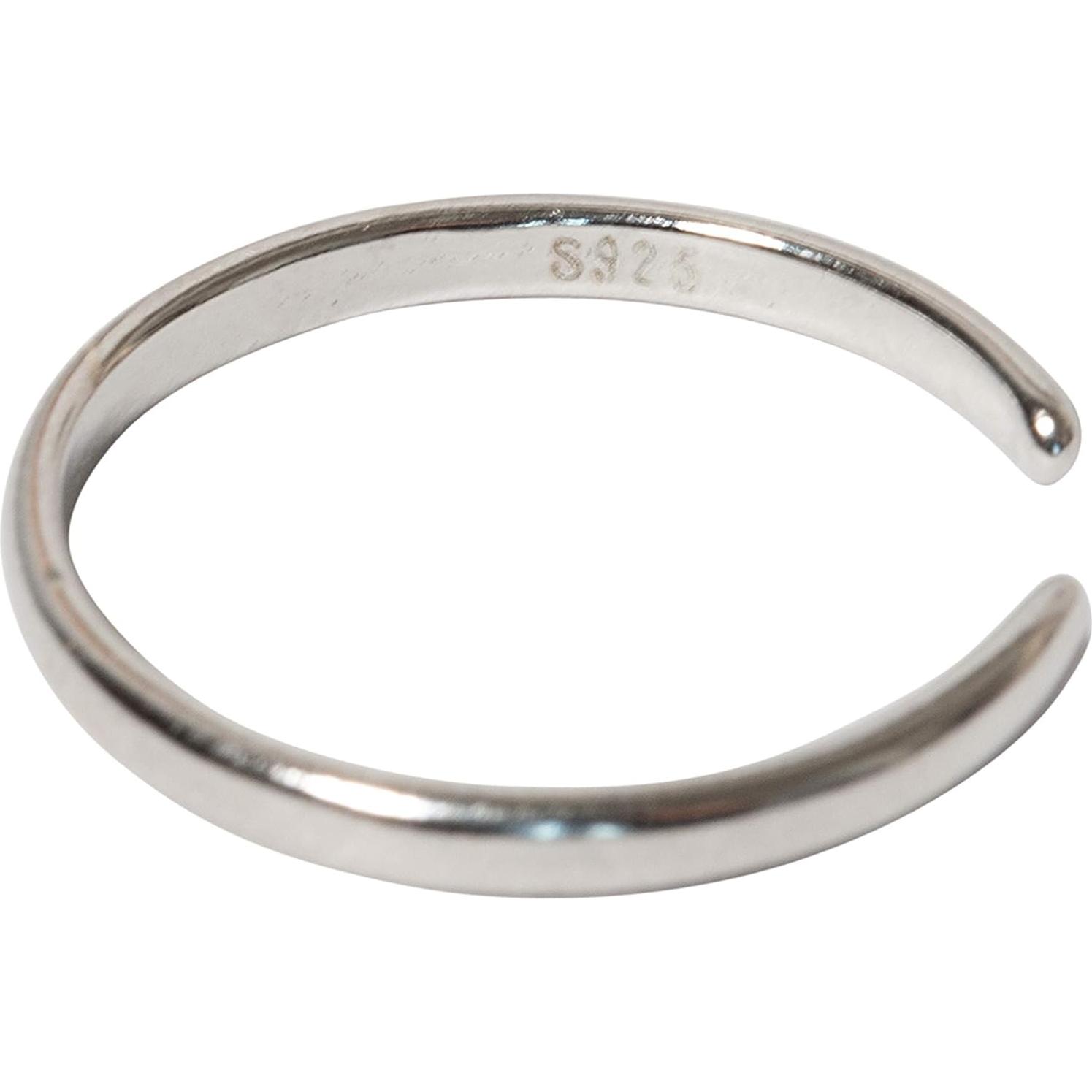 Anillo Abierto Ajustable de Plata Sólida 925 - Set de 4 Diseños