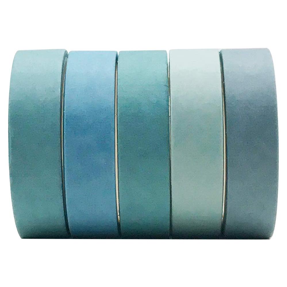 Cinta Washi EnYan 5 Rollos Azul Clásico para Manualidades