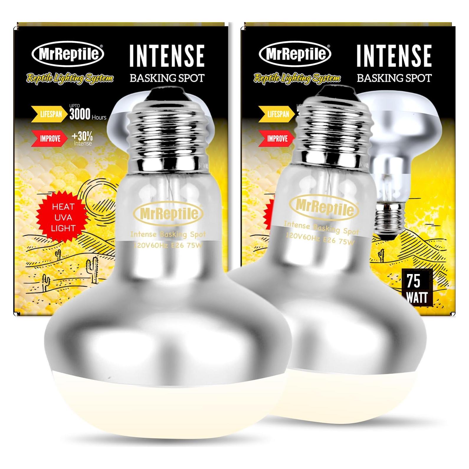 Lámpara de Calor MRREPTILE 75W para Reptiles - Paquete de 2