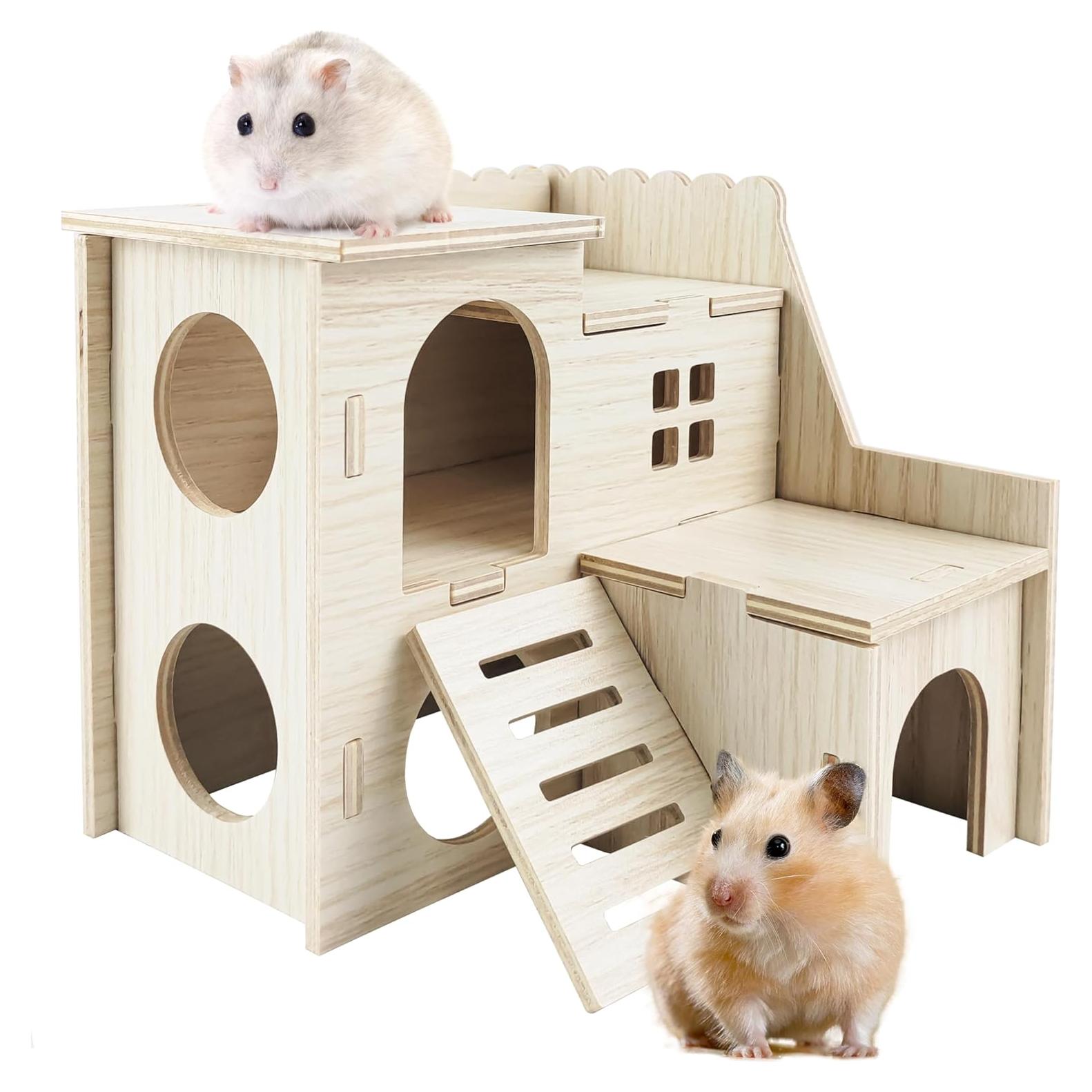 Cabaña de Hámster Pequeña Highland Farms con Tobogán