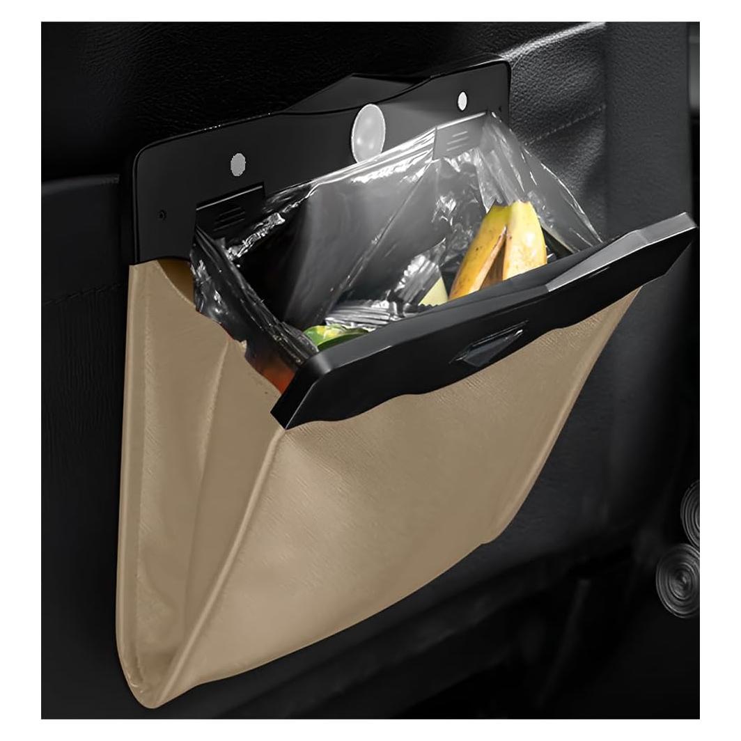 Bolsa de Basura Colgante para Auto Gasedin Beige Plegable