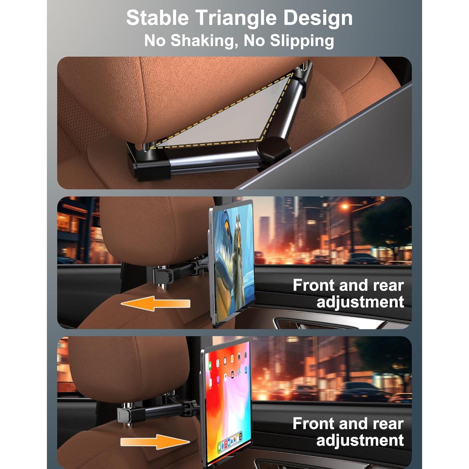 Soporte Magnético para Tablet QJYKIONE en Reposacabezas Coche