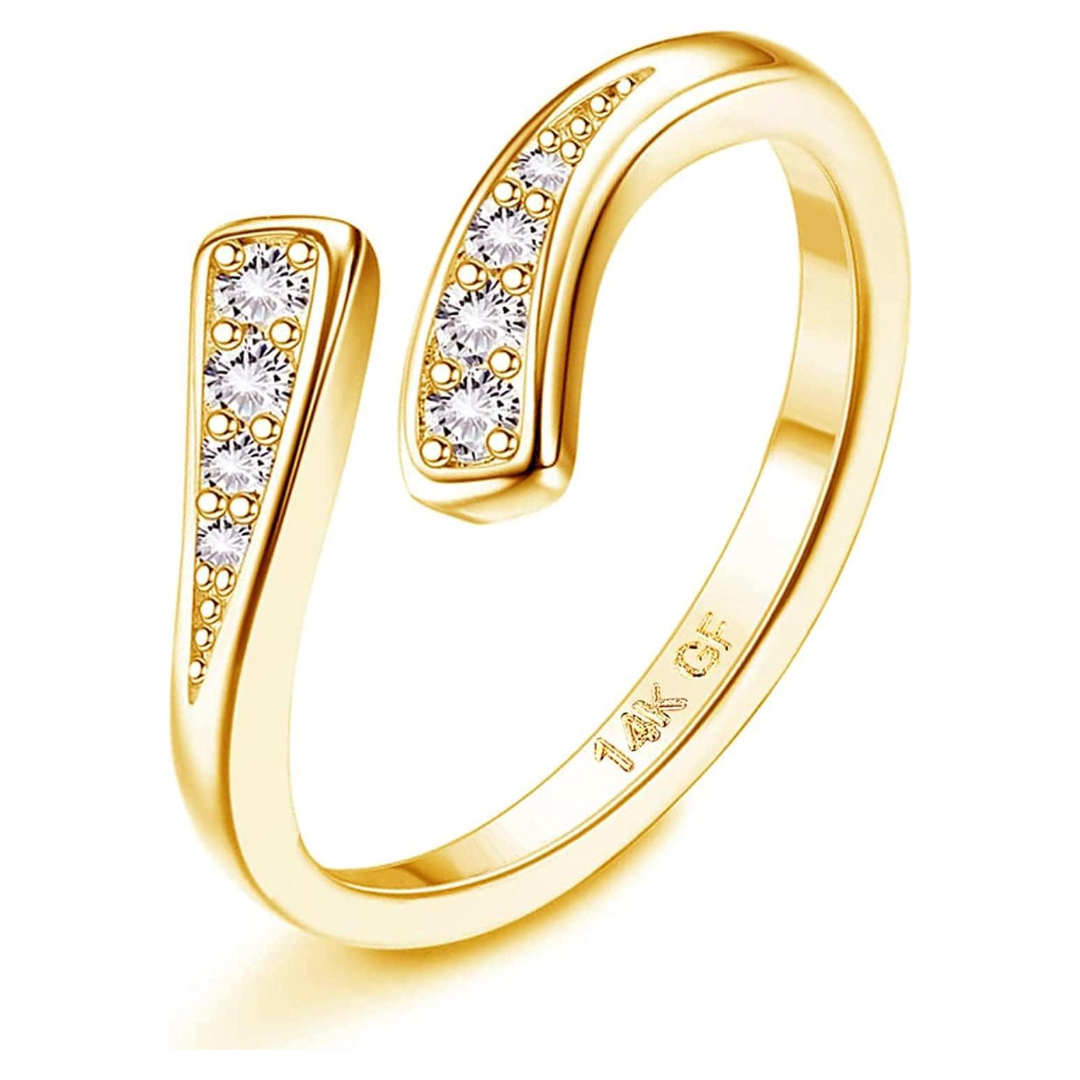 Anillos de dedo del pie Jstyle oro 14k ajustables CZ verano