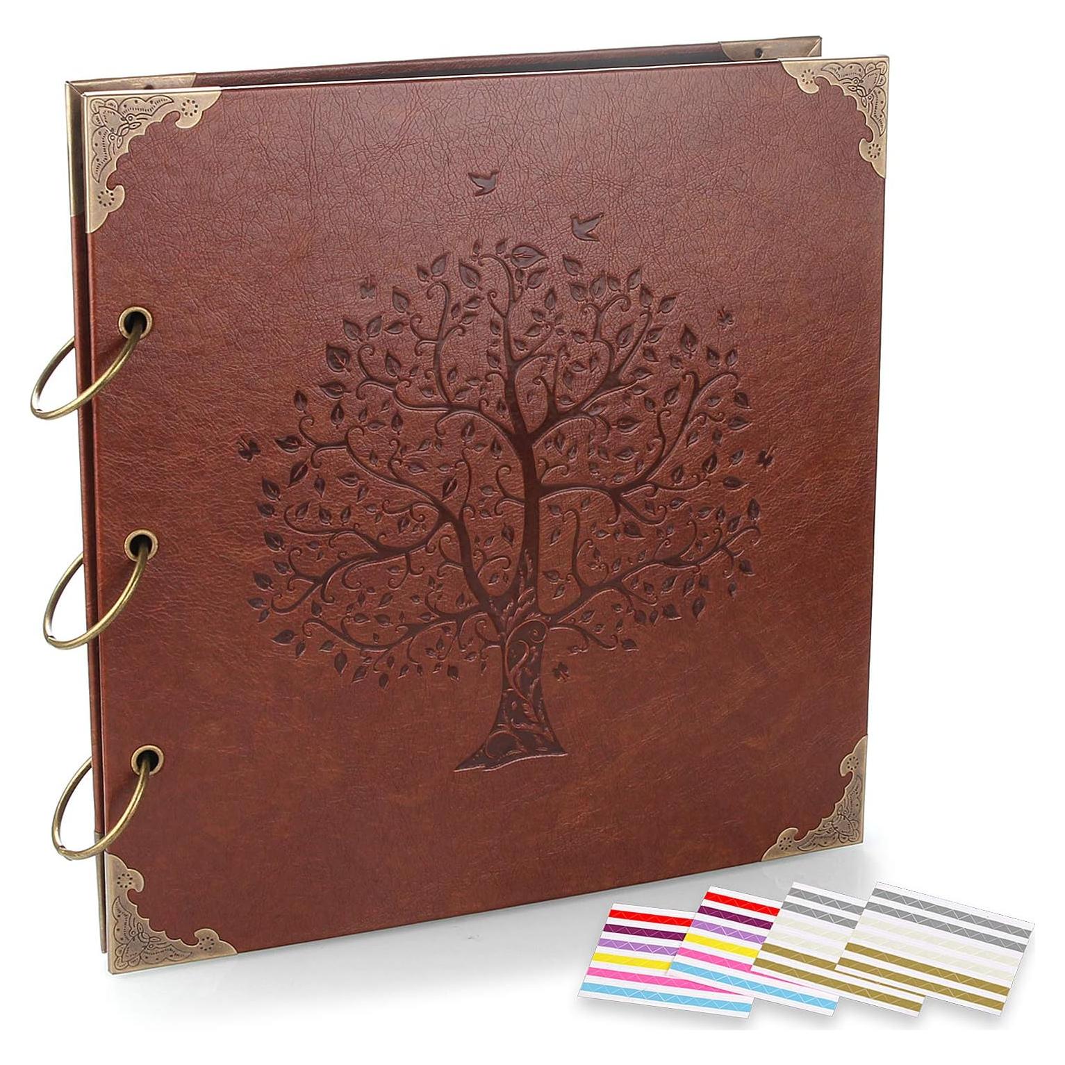 Álbum de Fotos Scrapbook ADVcer Vintage 50 Páginas Cuero