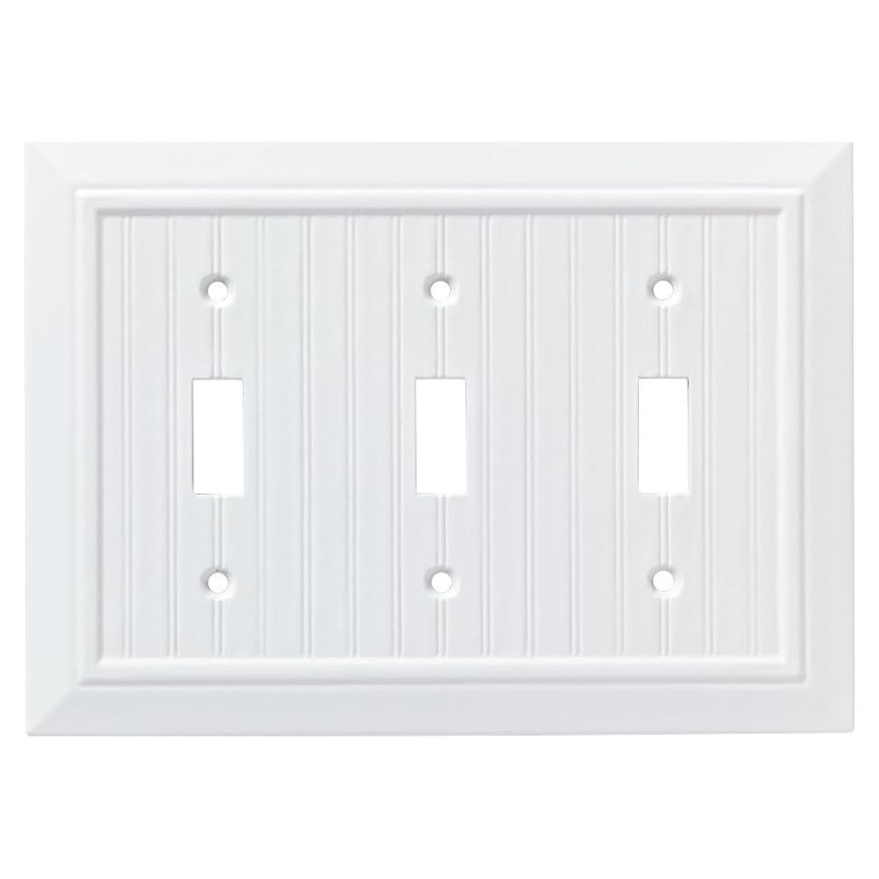 Placa de Pared Triple Franklin Brass Beadboard Blanca 1-Pack