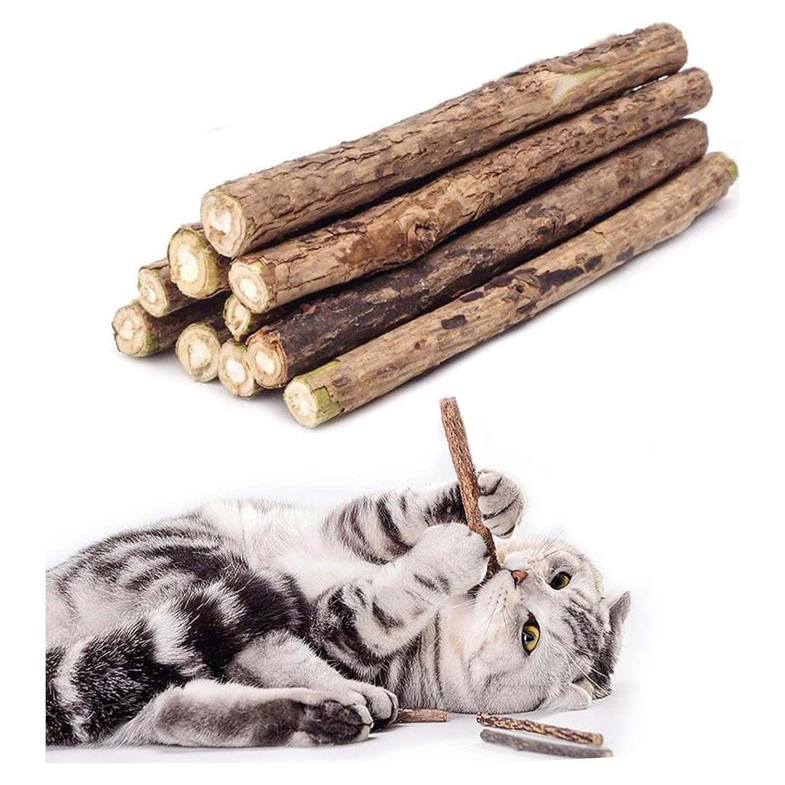 10 Palos de Silvervine Naturales WoLover para Gatos