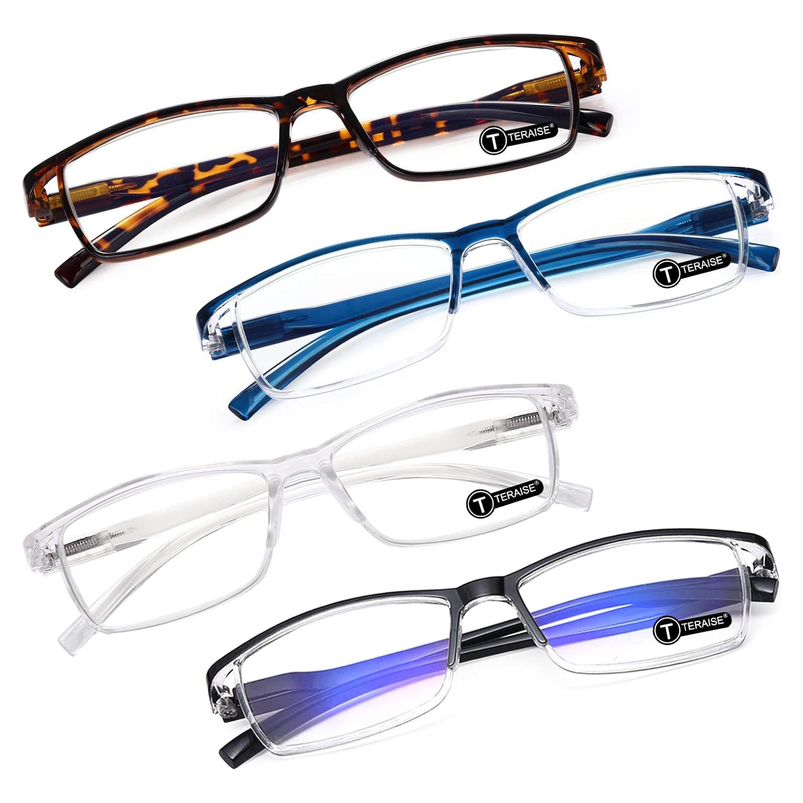 Gafas de lectura TERAISE 4 pcs anti-luz azul para adultos
