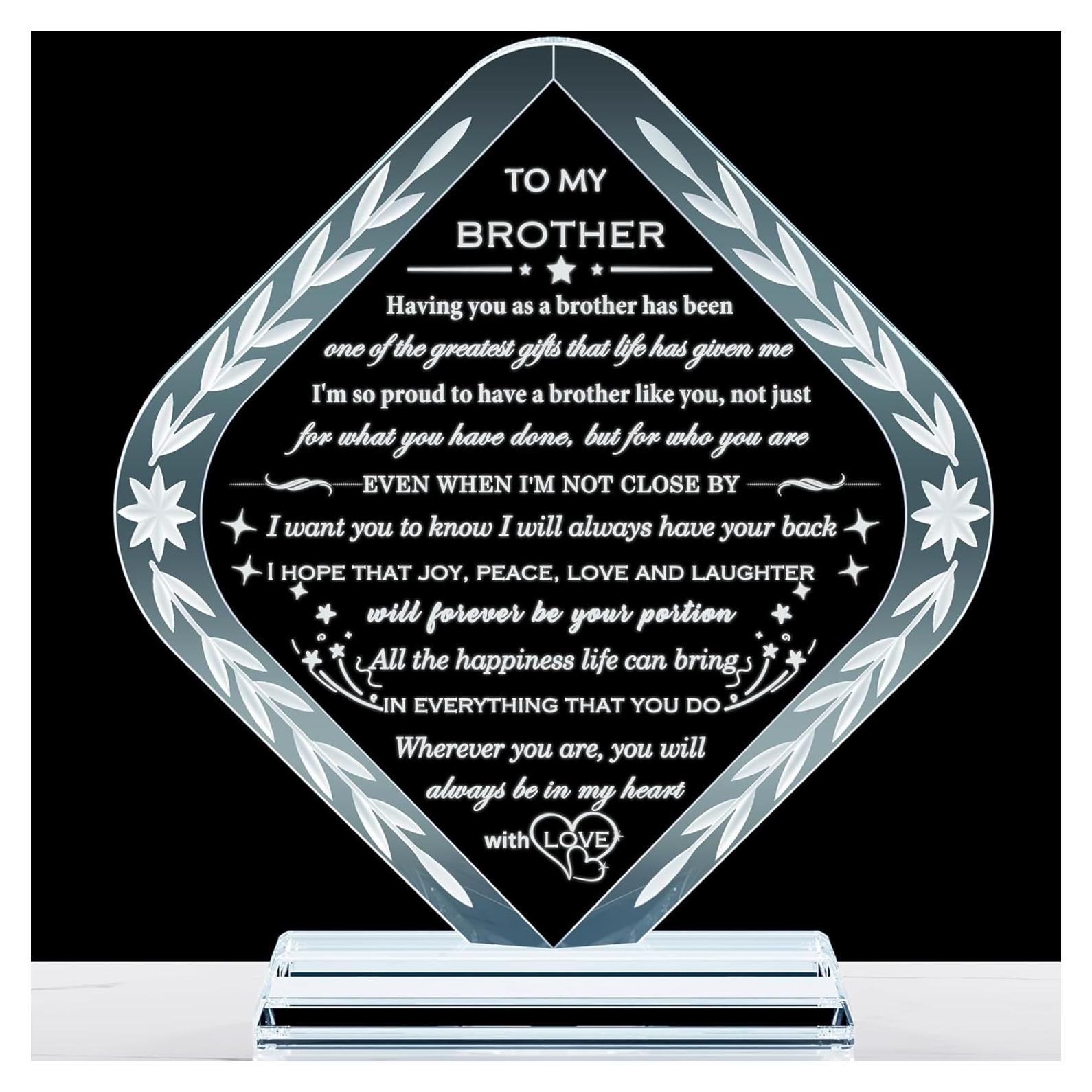 Recuerdo de Cristal Grabado para Hermano - Arikyrist 20x17cm