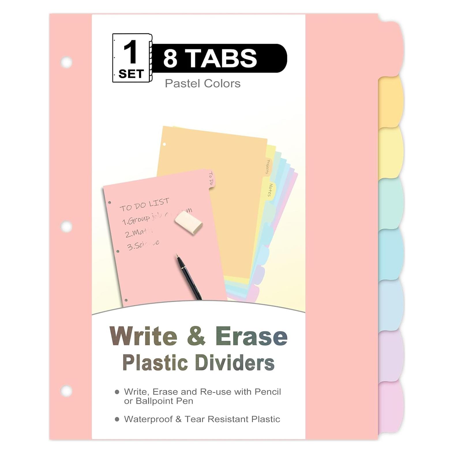 Separadores de Carpeta LRFWJS 8 Pestañas Reutilizables Carta