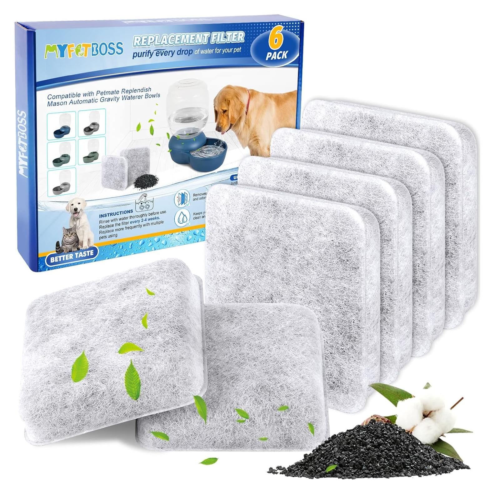 Filtro de Agua para Mascotas MyfatBOSS - 6 Unidades Carbón Activado