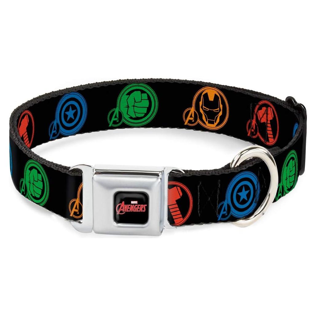 Collar para Perro Buckle-Down Marvel Avengers 2.54 cm Negro