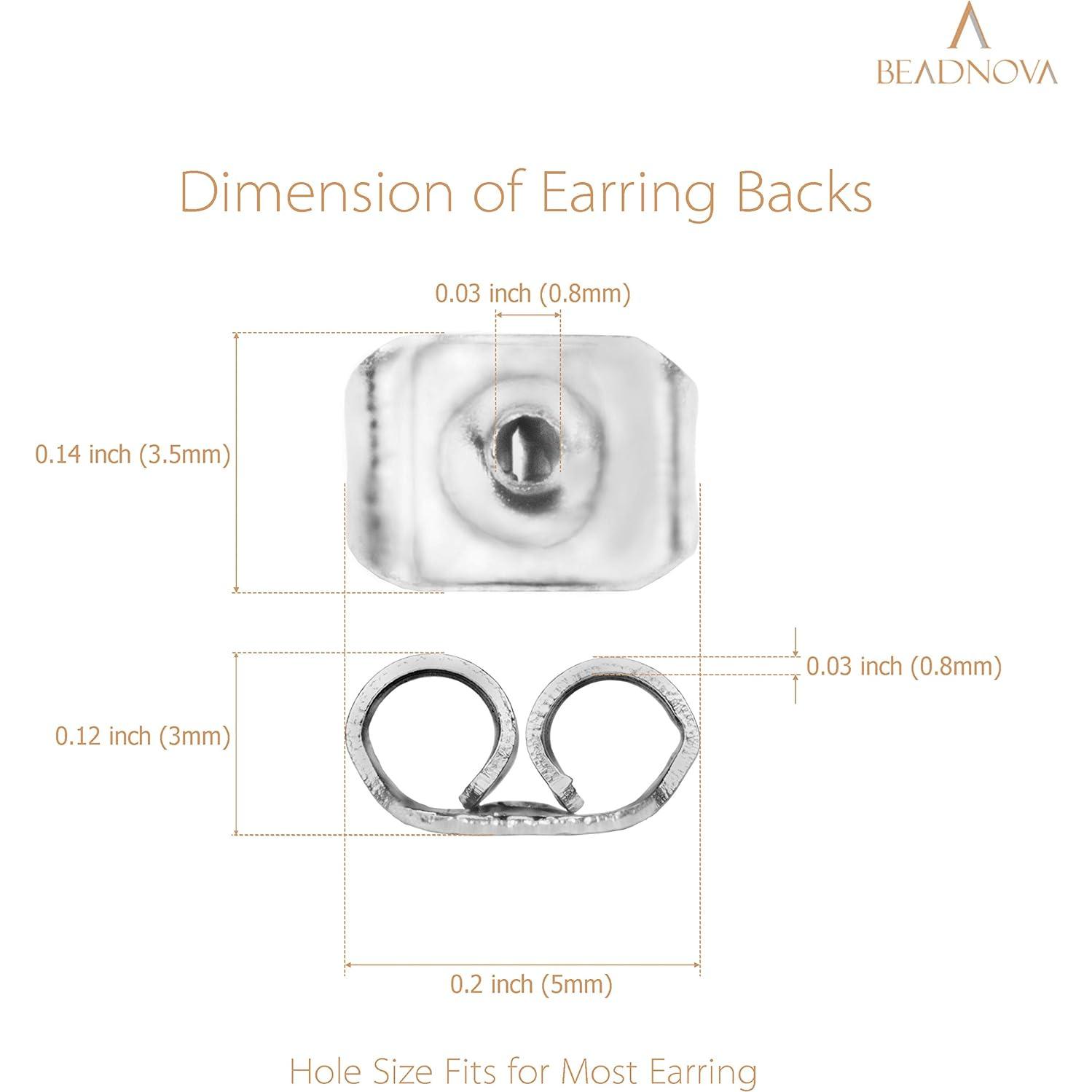 Respaldos de Pendientes Hipoalergénicos BEADNOVA 120 Pcs