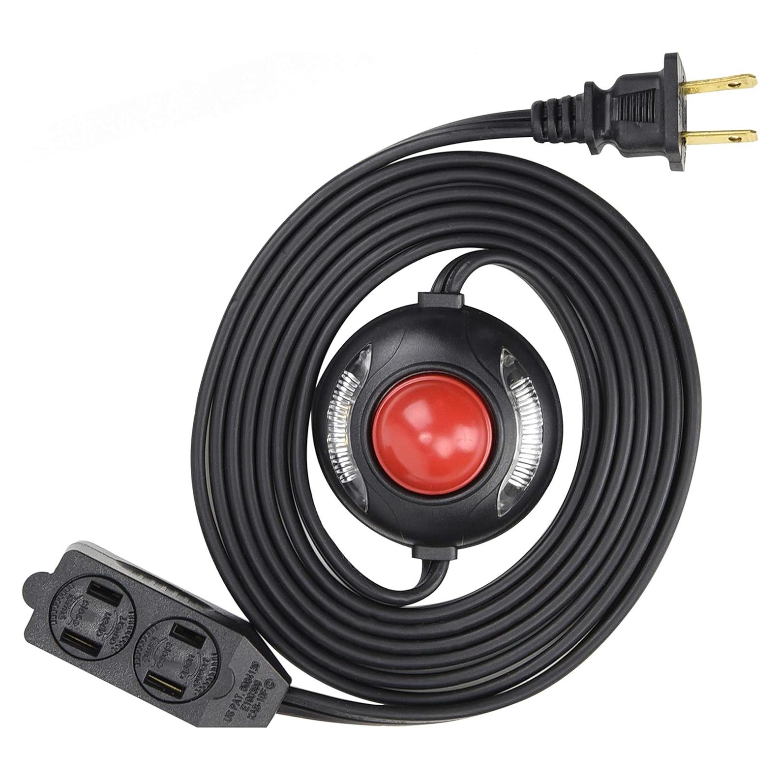 Cable de extensión con interruptor de pie Electes 2.44m 3 salidas