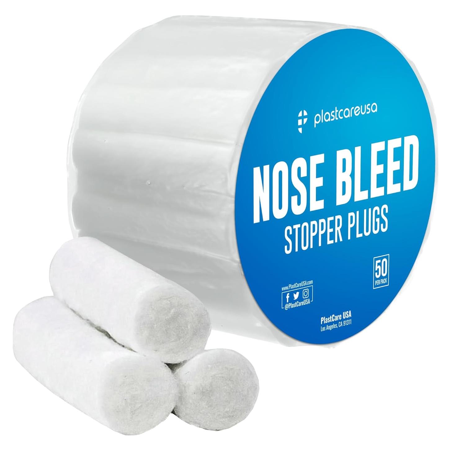 50 Tapones de Algodón para Sangrado Nasal PlastCare USA