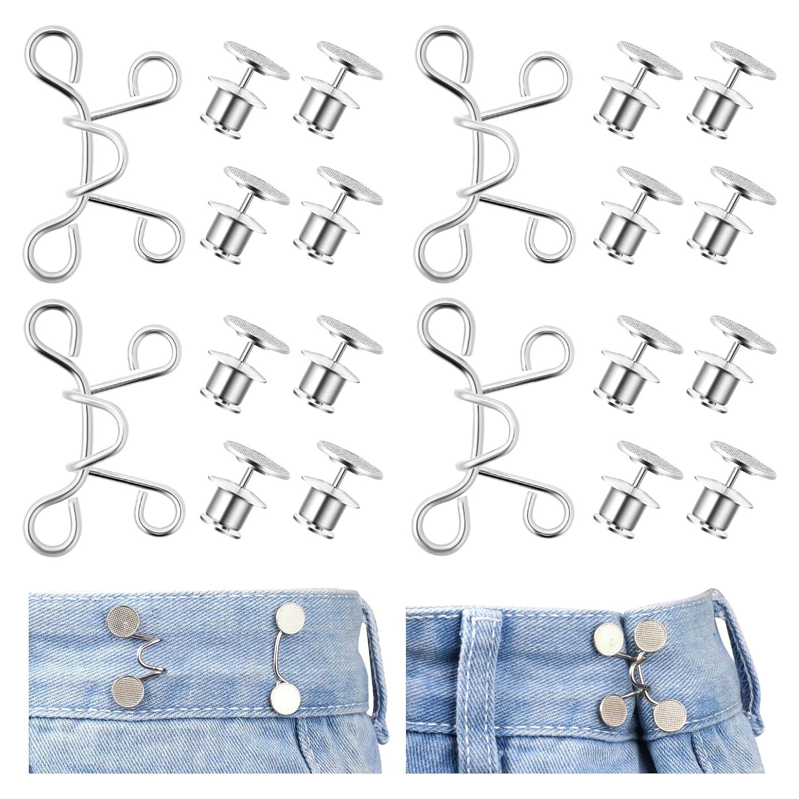 Extensor de Hebilla de Cintura Ajustable MOZEAT LENS - 4 Piezas Plata