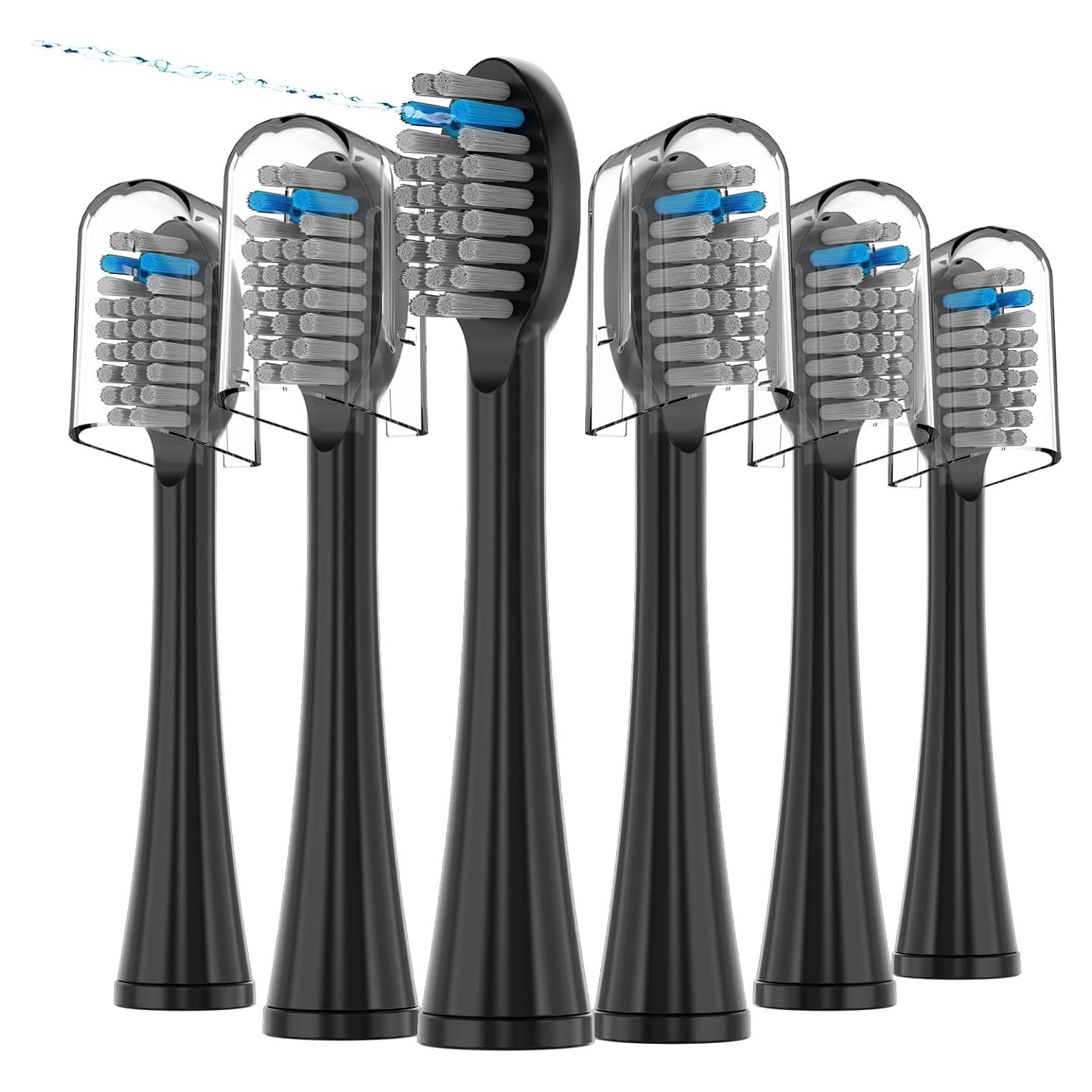 Paquete de 6 cabezales de cepillo Waterpik Sonic Fusion - Negro