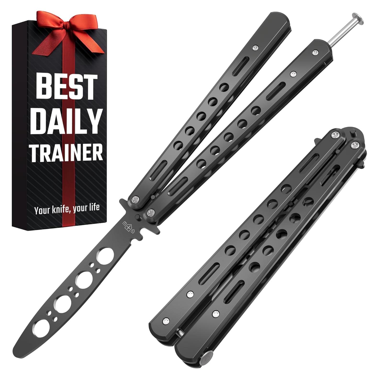 Cuchillo Mariposa Entrenador Grand Way K10 Negro 23 cm