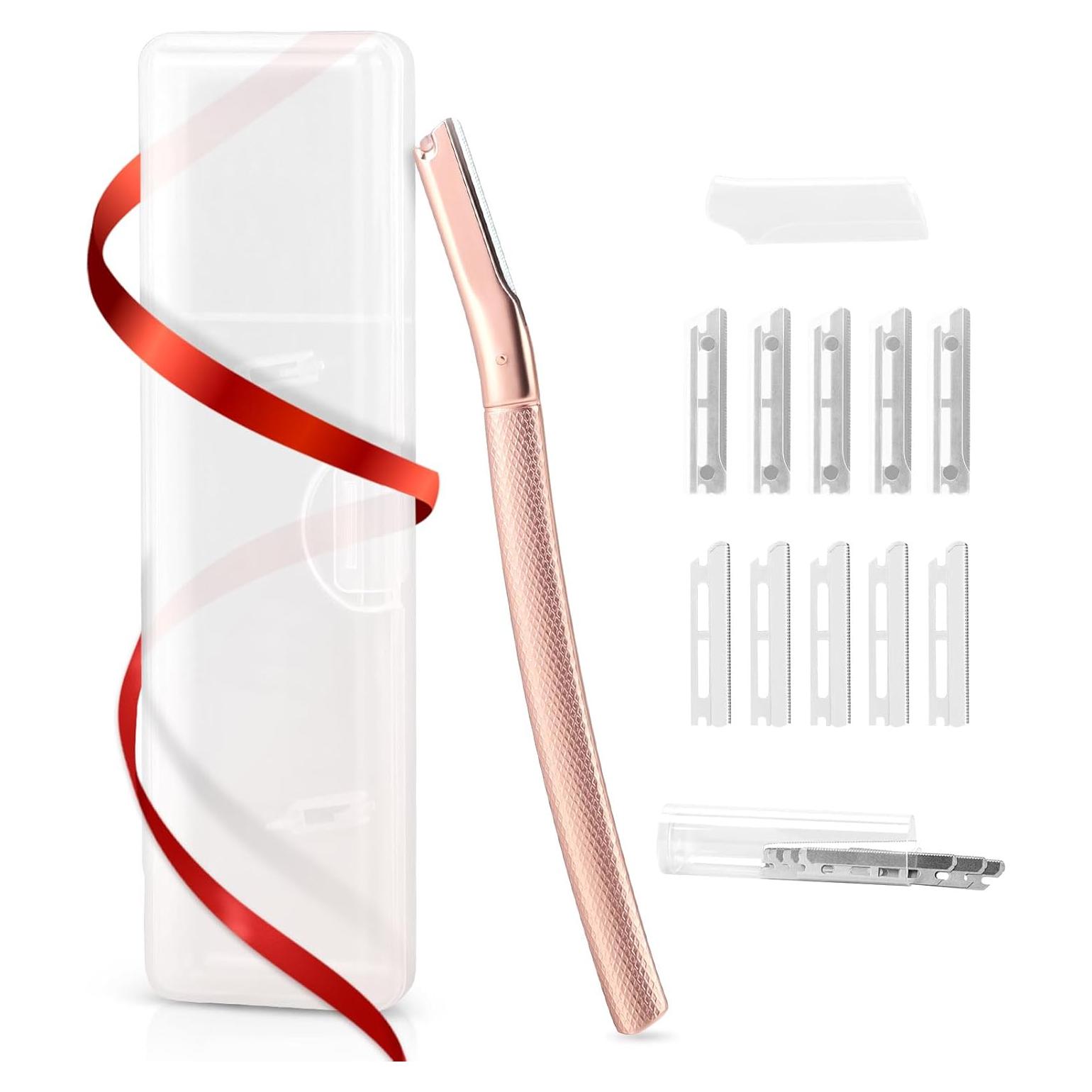 Rasuradora de Cejas y Dermaplaning Oro Rosa - 10 Cuchillas