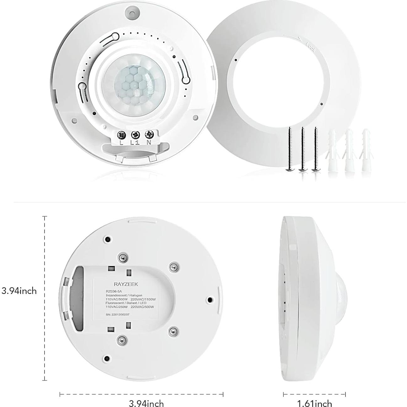 Sensor de Movimiento Techo RAYZEEK RZ036 360° 110V-265V