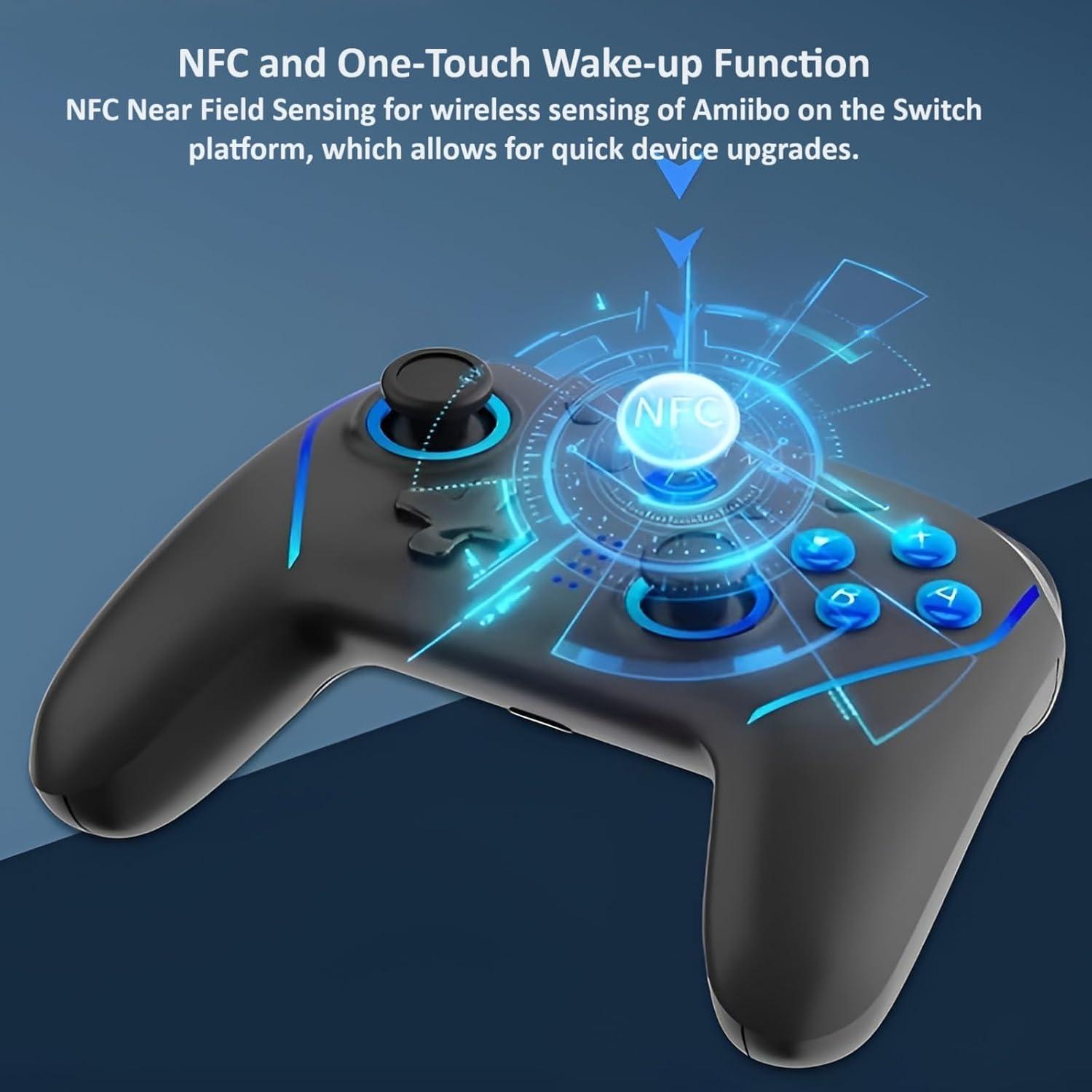 Controlador Inalámbrico NBCP para Switch Lite - Vibración Dual, Giroscopio 6 Ejes, RGB
