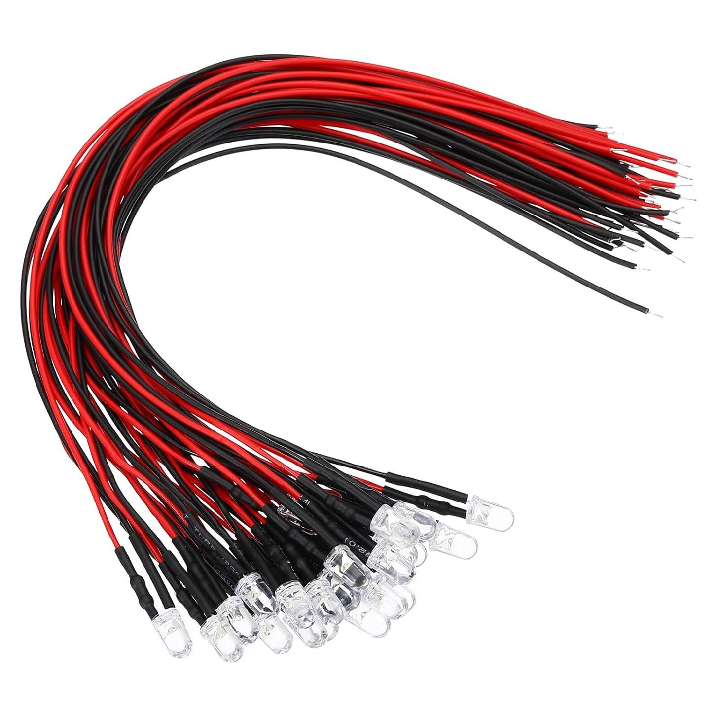 Diodos LED Azul PATIKIL 24 Pcs 24V 5mm Pre Cableados