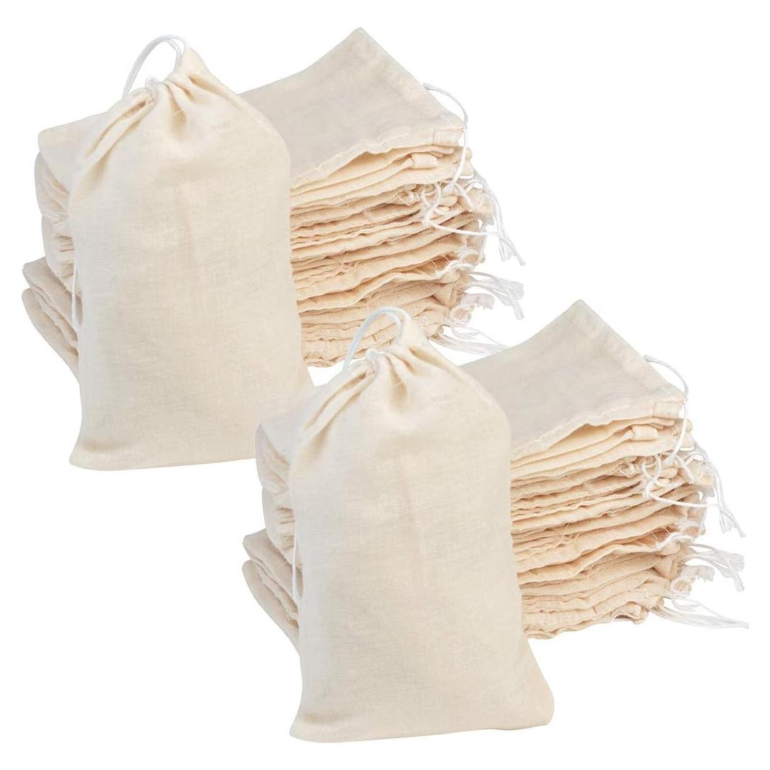 Bolsas de Algodón Reutilizables Tayfremn 100 Pcs 10x15 cm