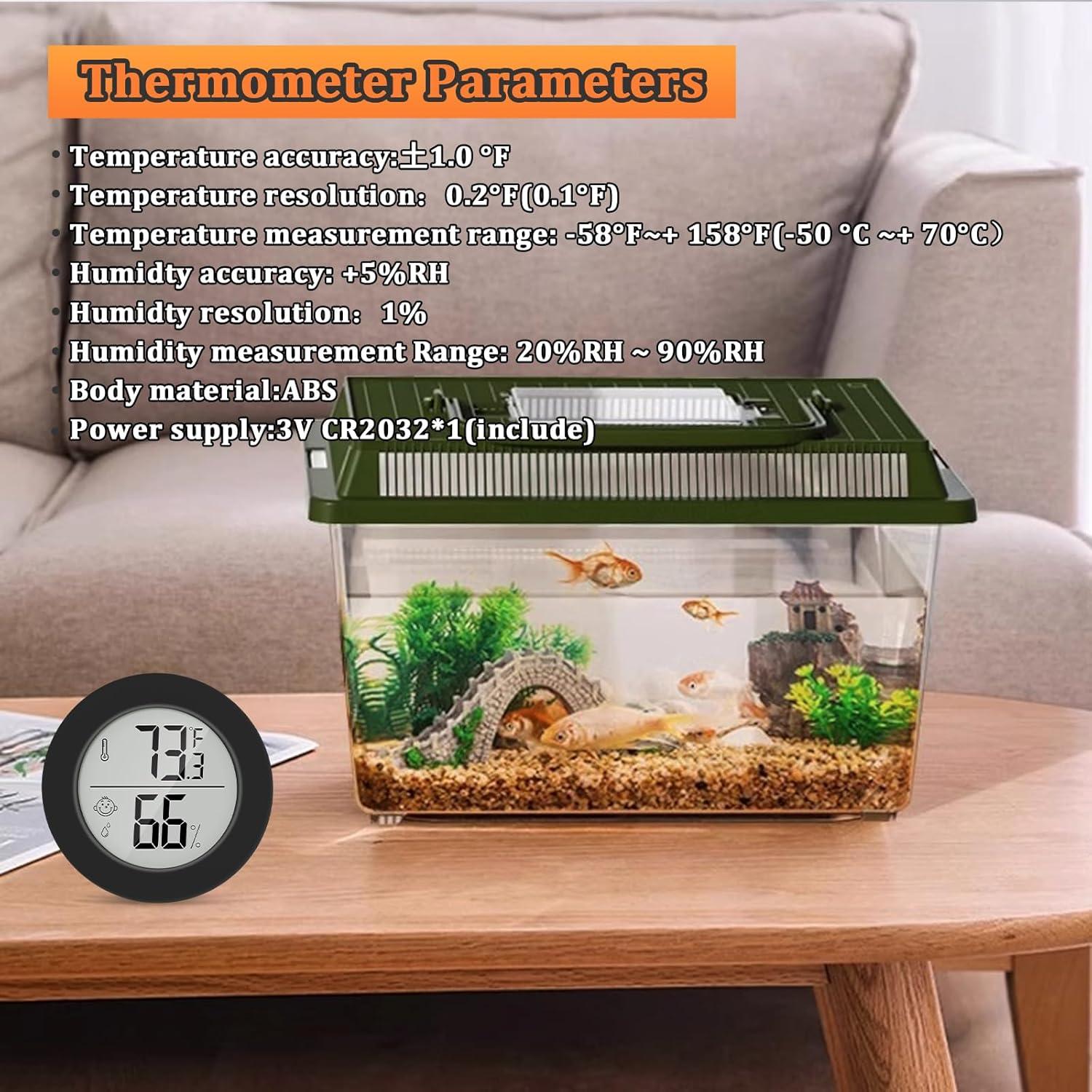 Termómetro y Higrómetro Digital para Reptiles Thlevel - Paquete de 2