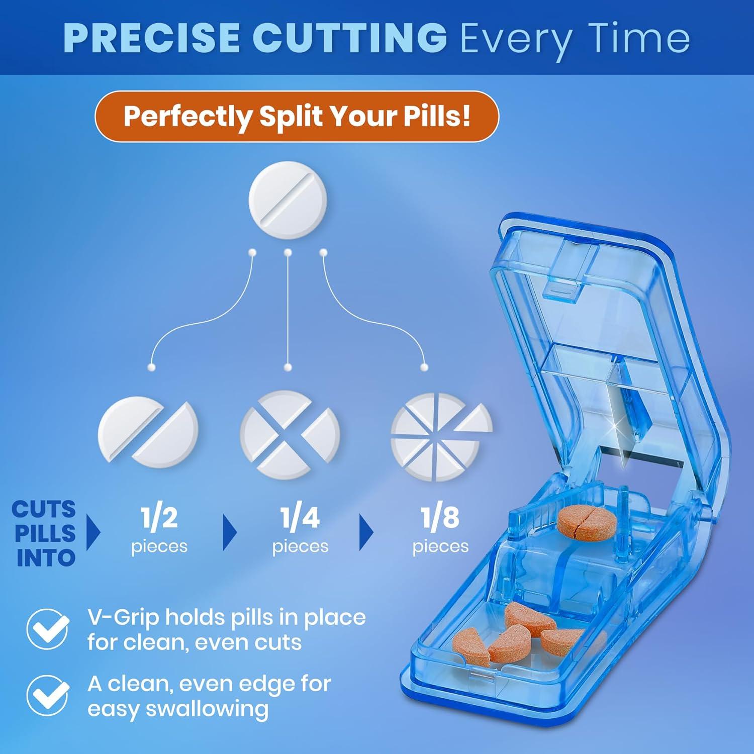 Cortador de Pastillas V-Grip MEDca - Divisor Transparente 8 Tamaños