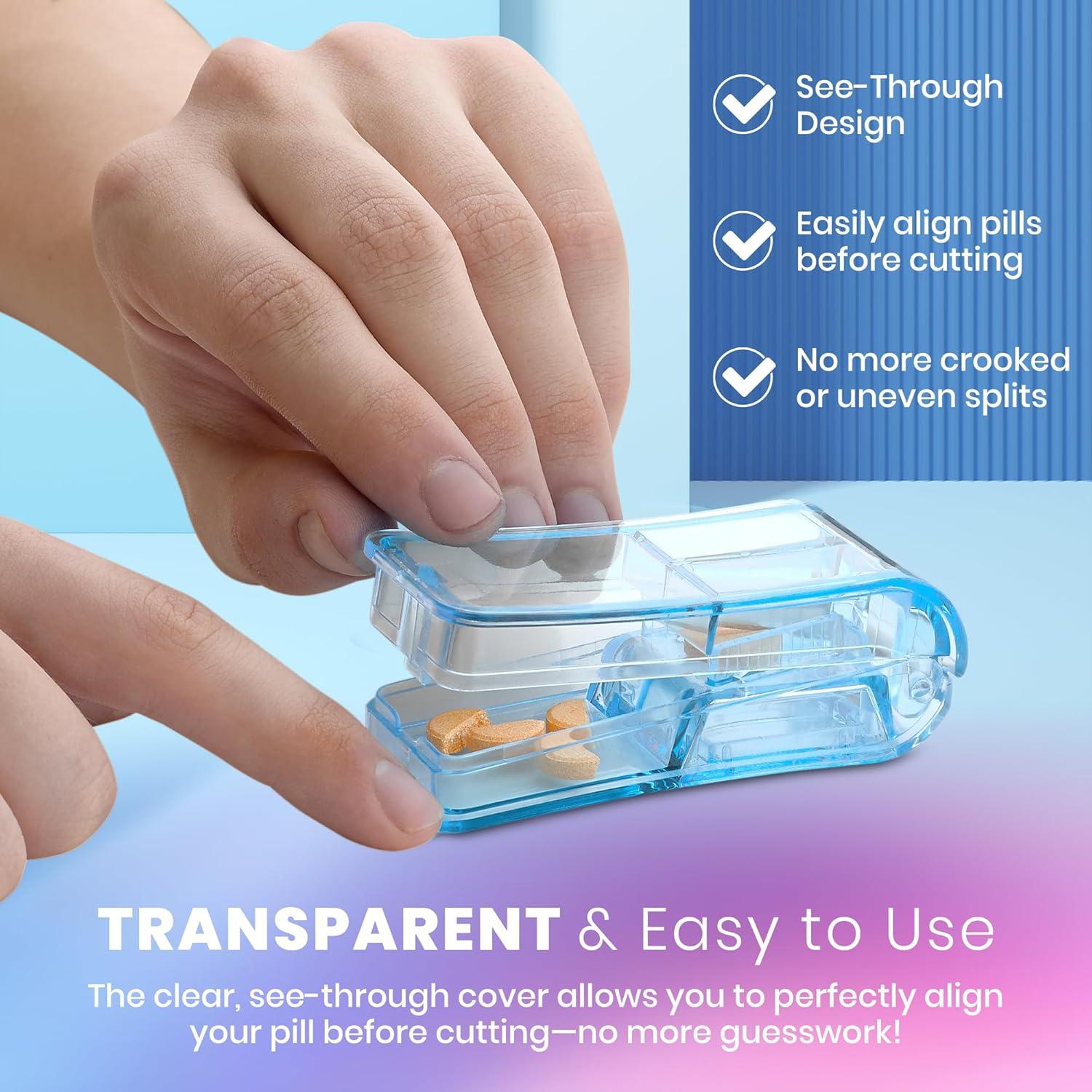 Cortador de Pastillas V-Grip MEDca - Divisor Transparente 8 Tamaños