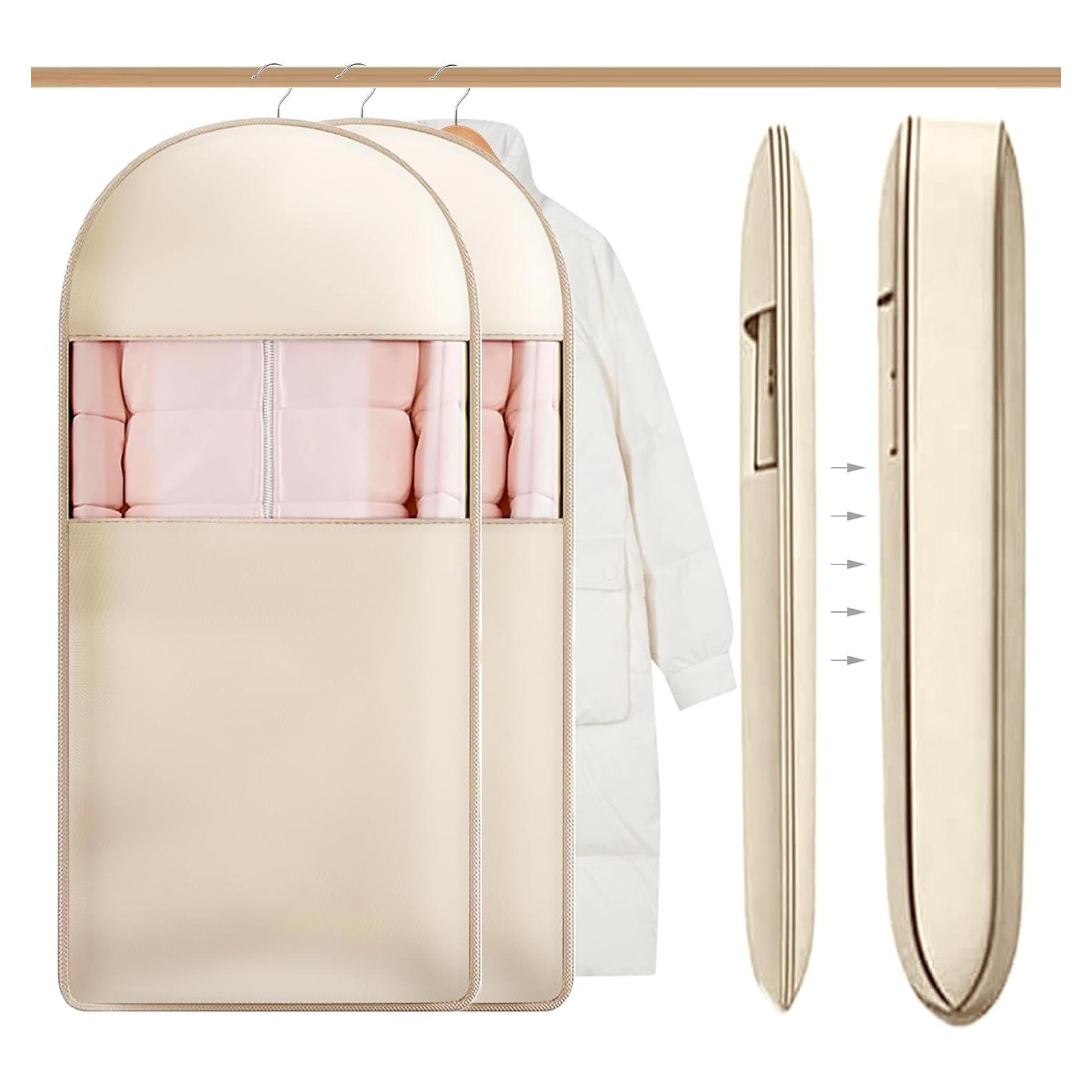 Bolsa de Ropa Colgante Tldcdte 2Pcs Beige 132x58x15cm