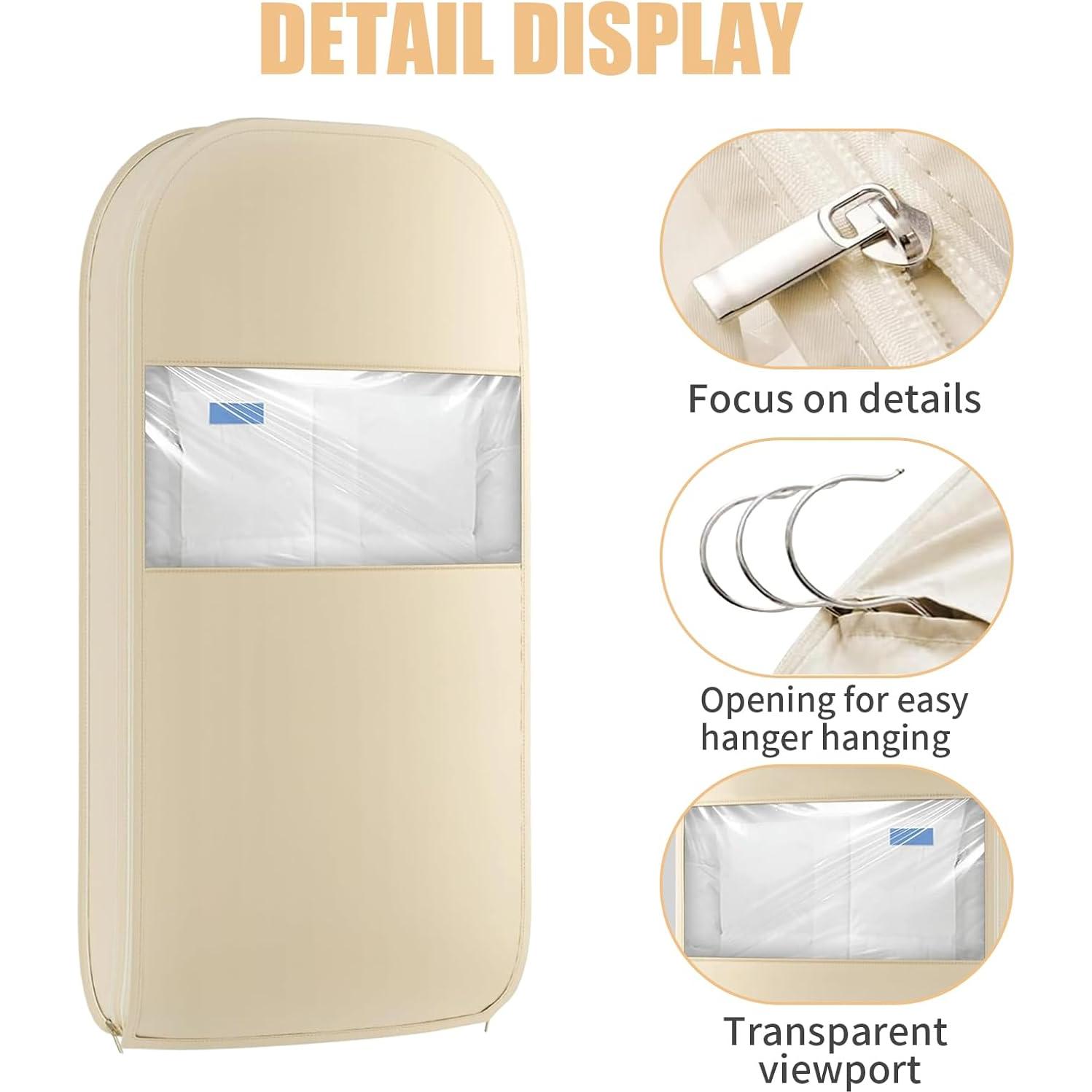 Bolsa de Ropa Colgante Tldcdte 2Pcs Beige 132x58x15cm