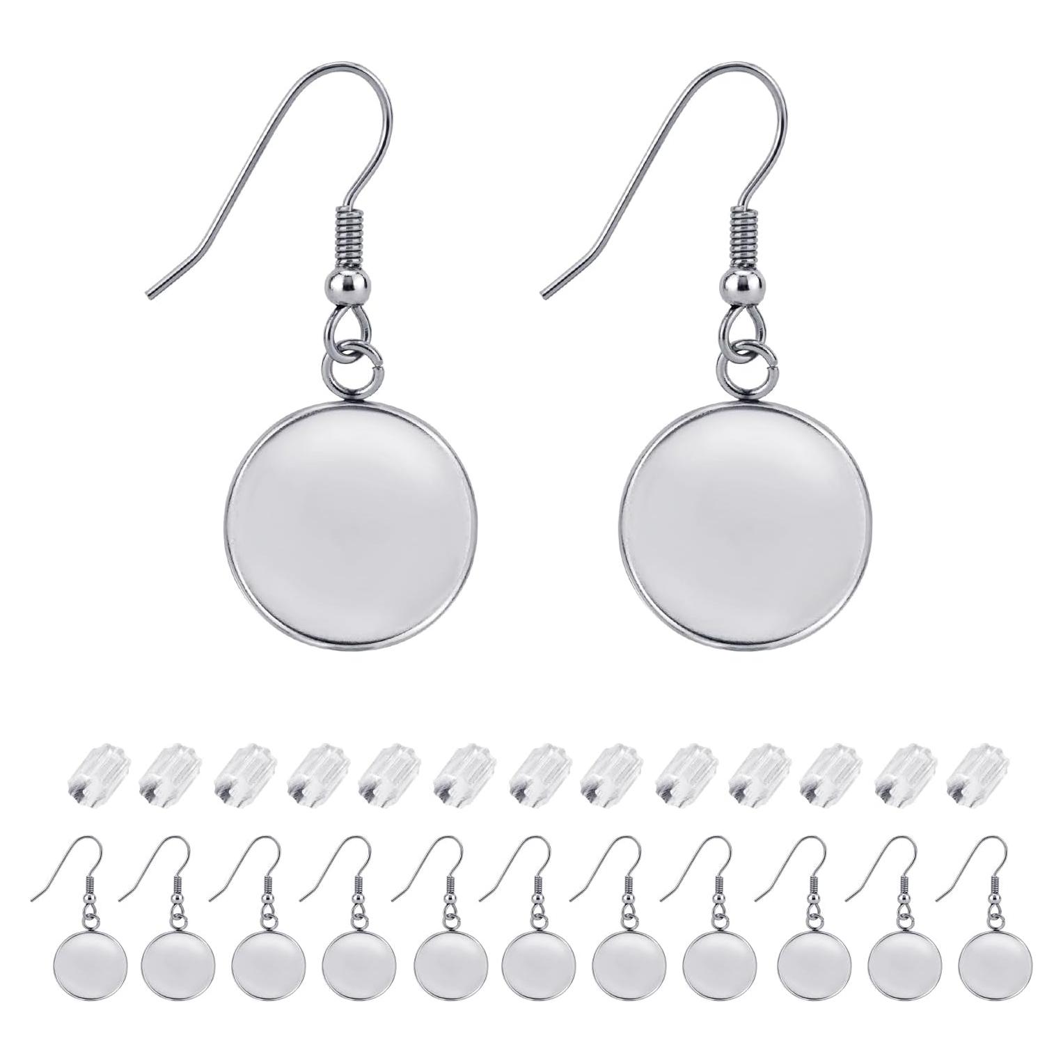 Kit de Pendientes BEADNOVA 30pcs Ganchos 10mm Acero Inoxidable