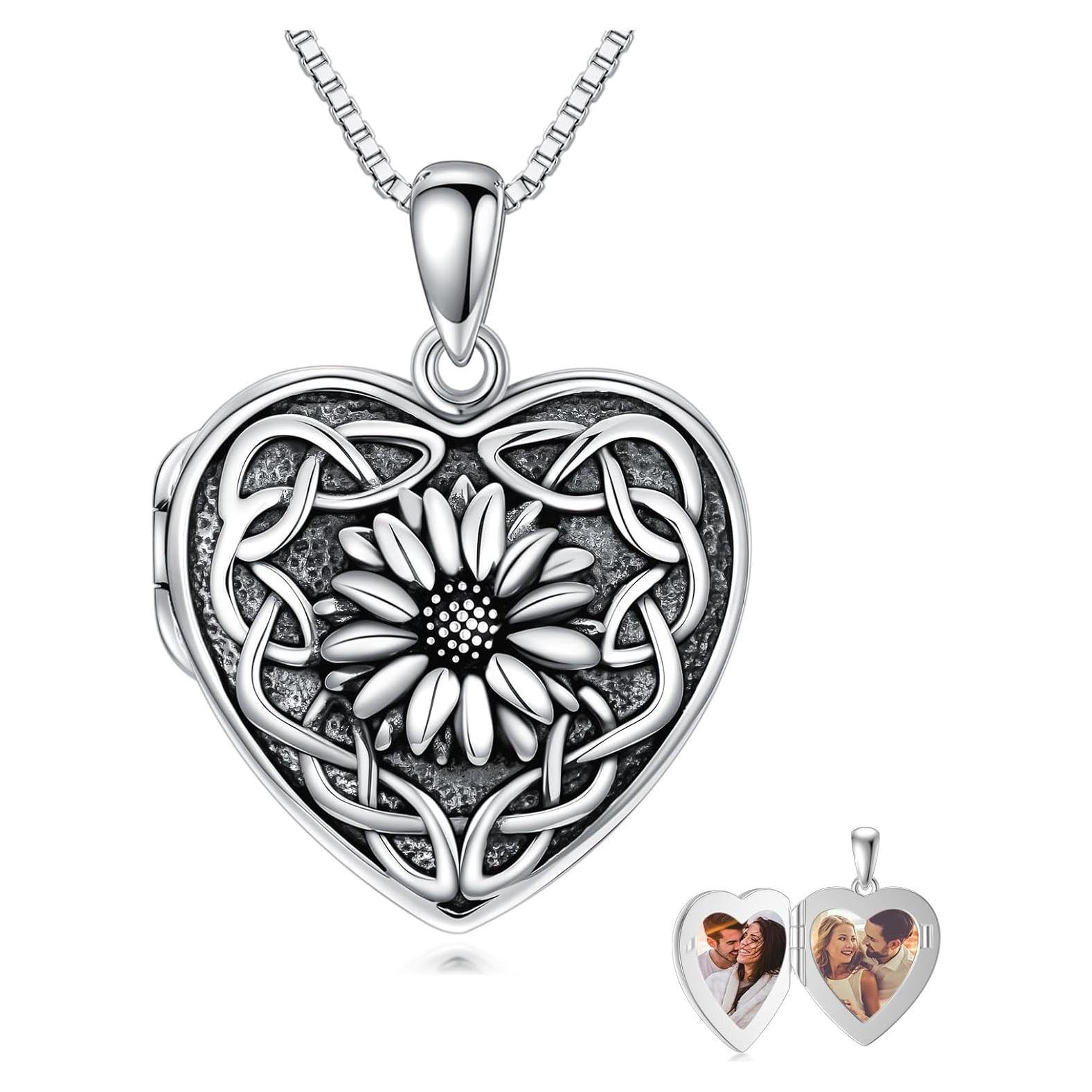 Collar Locket de Foto Dorunmo 925 Plata Esterlina 19mm