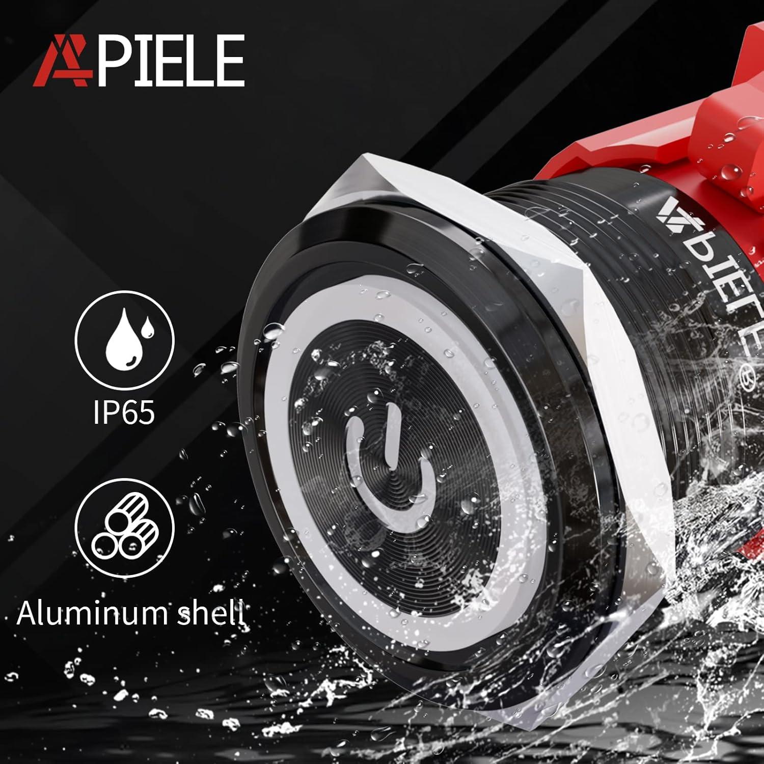 Interruptor Pulsador 22mm APIELE 12V 10A Metal IP65