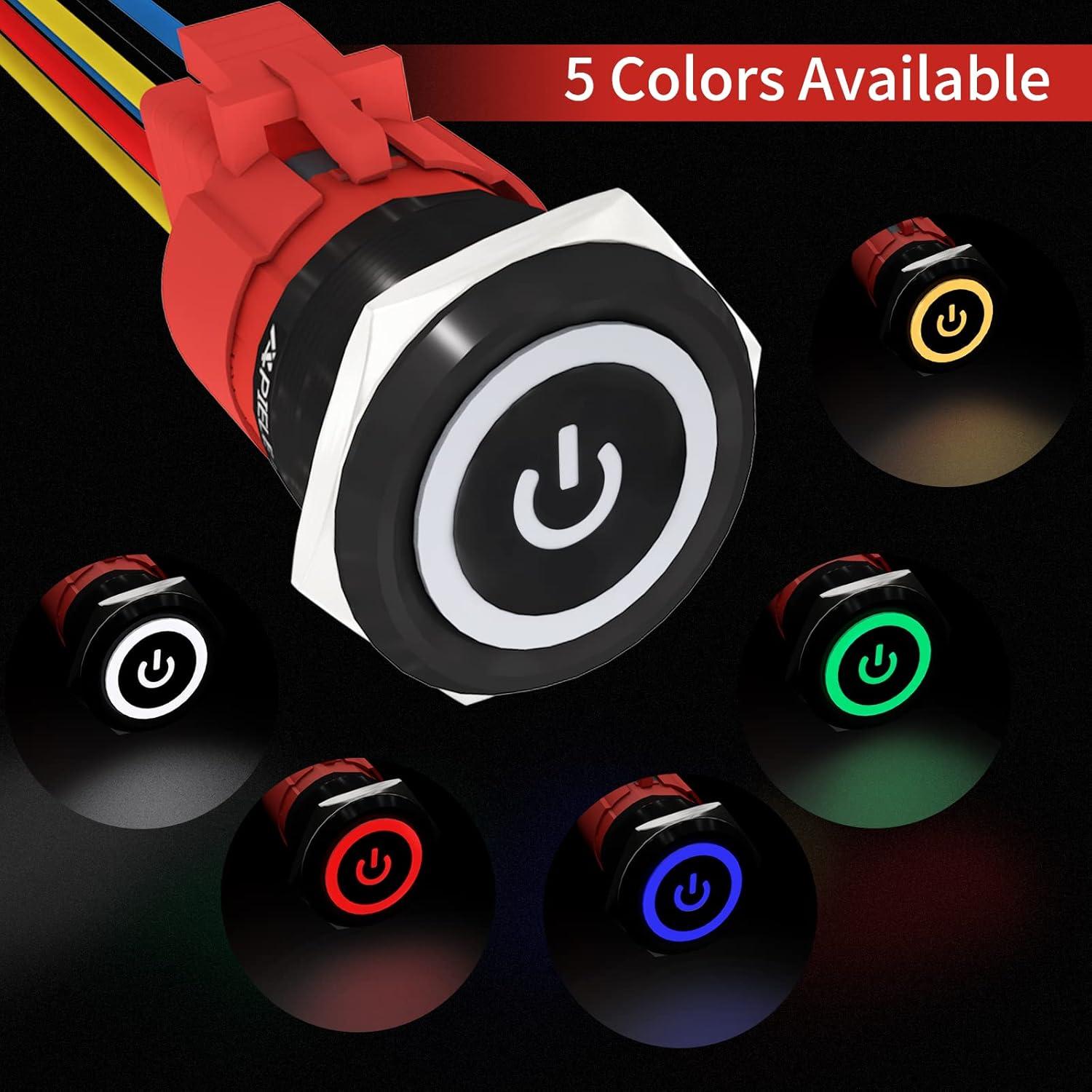 Interruptor Pulsador 22mm APIELE 12V 10A Metal IP65