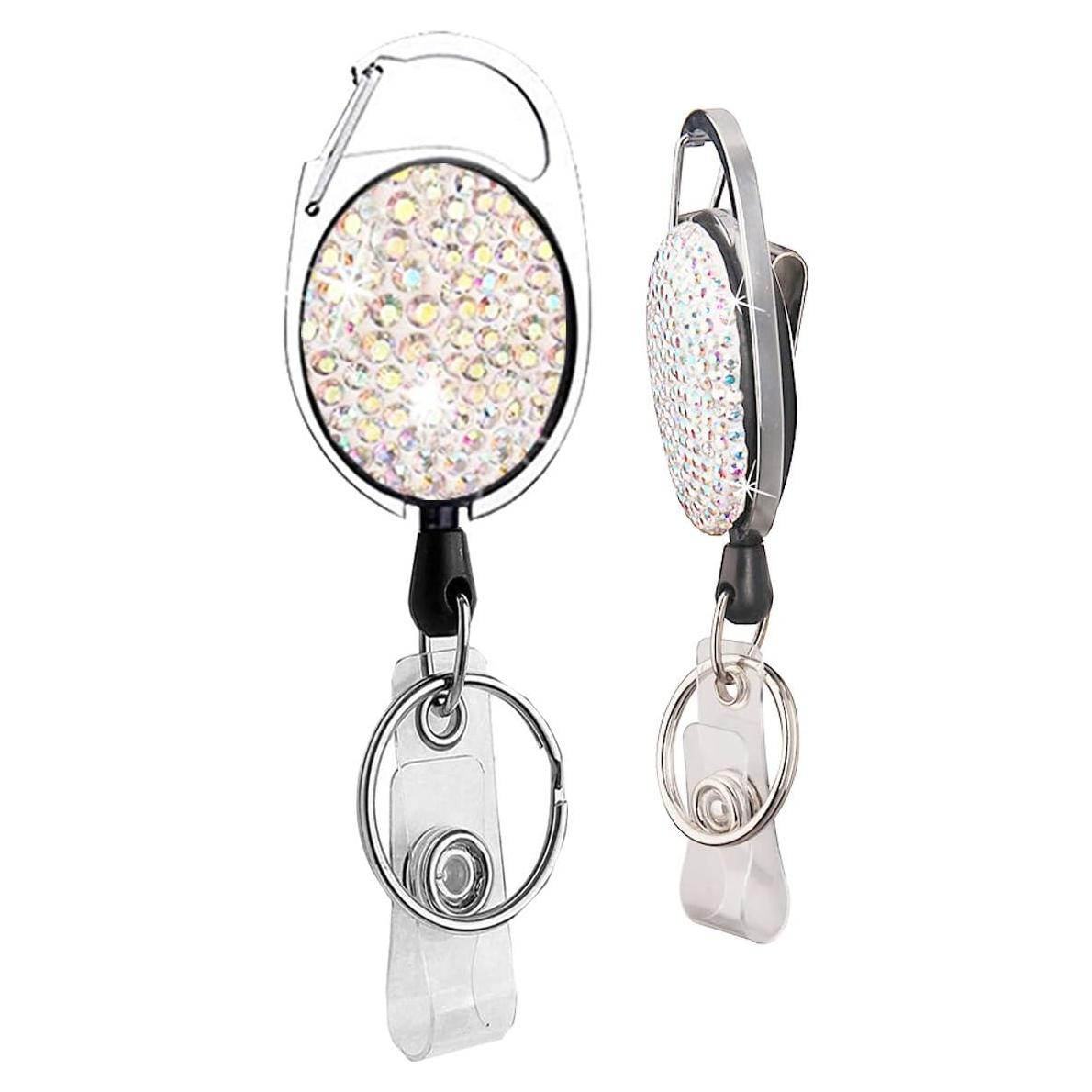 Portatarjetas Retráctil HASFINE Colorido con Clip y Cordón