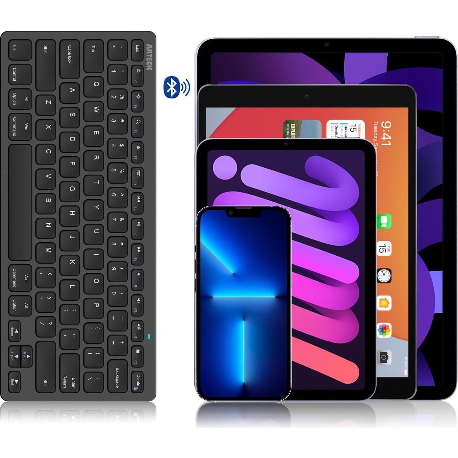 Teclado Bluetooth Arteck Ultra Delgado para iPad y más