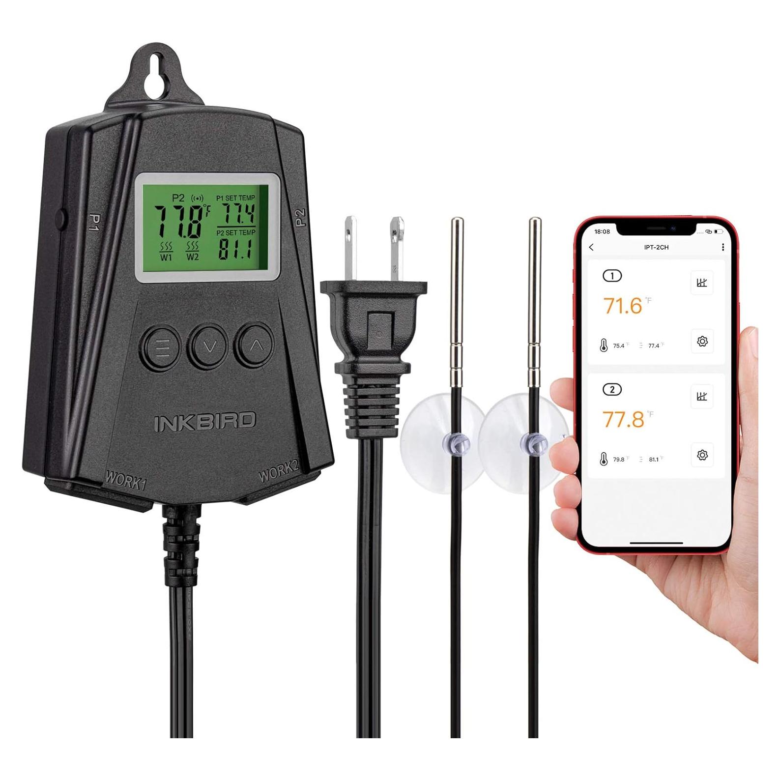 Controlador de Termostato WiFi Inkbird IPT-2CH para Reptiles