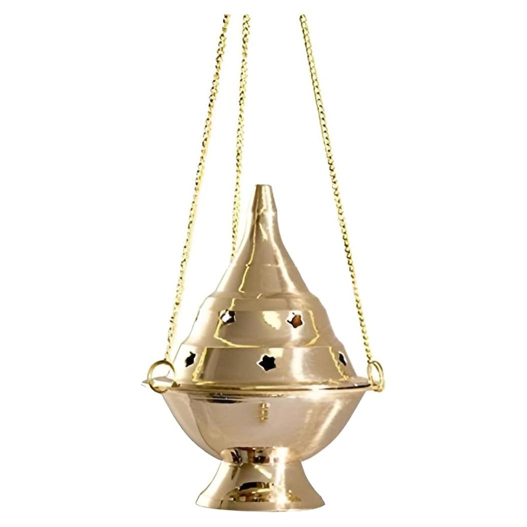 Censador Colgante de Latón para Incienso - 11.4 cm - Oro