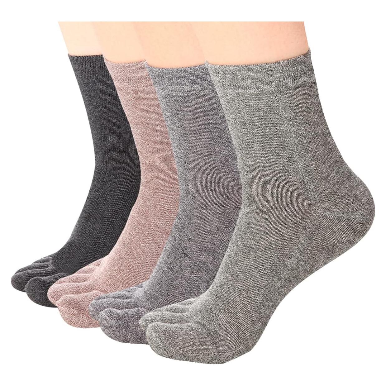 Calcetines de Dedo para Mujeres Meaiguo - 4 Pares, Algodón, Talla 5-9